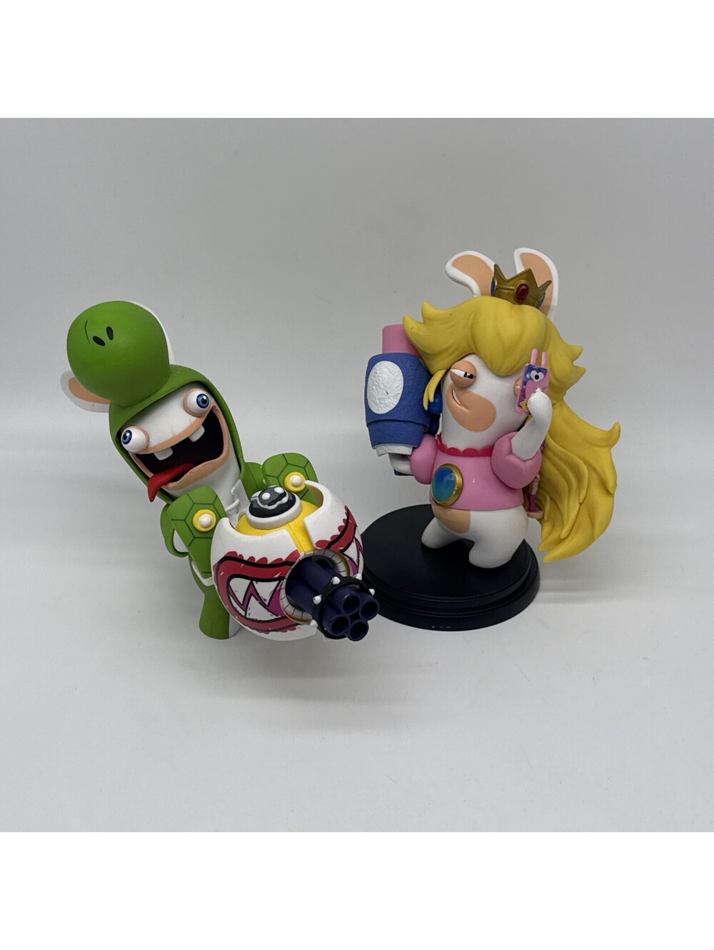 Rabbids Mario Kingdom Battle Yoshi And Peach 6 inch Figure LOT of 2